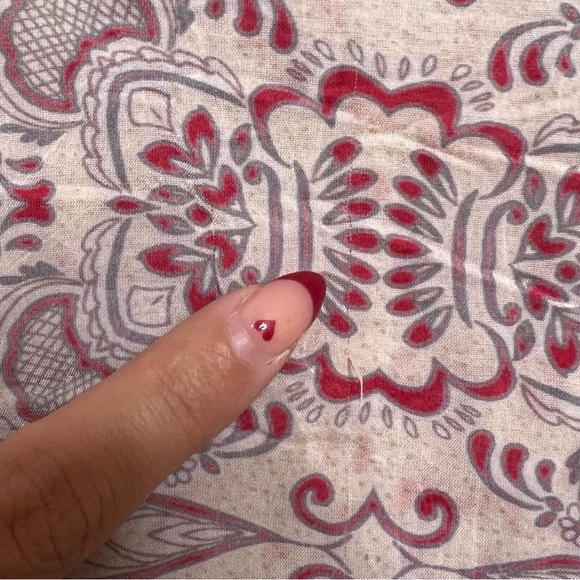 Johnny Was Red & Cream Floral Paisley Print Tunic Top Size Small - Picture 6 of 8